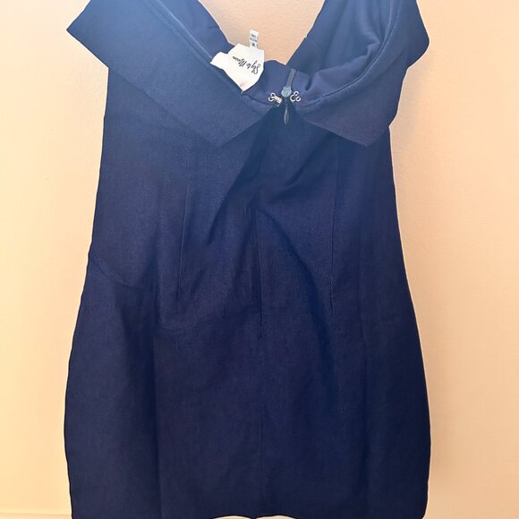 Tell Me More Space Blue Strapless Mini Dress Size M - Picture 6 of 8